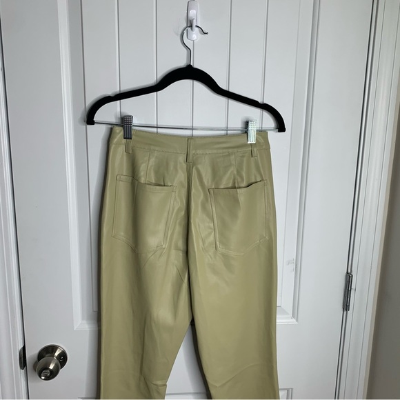 We Wore What‎ revolve faux leather green oat kick flare pants size 27 minimalist - Picture 6 of 11